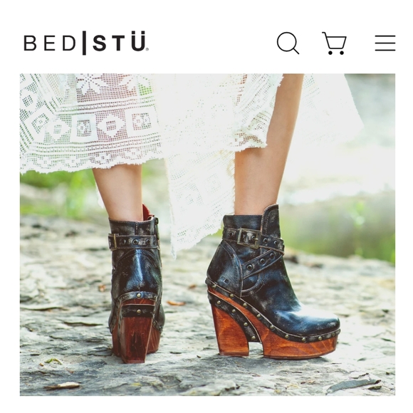 SOLD Bed Stu ADORE Black Handwash Leather Wedge Boots sz 10 ULTRA RARE - Picture 3 of 12